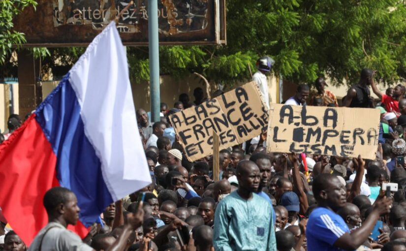 Thousands of pro-Russia protesters march through Niger capital in support of coup