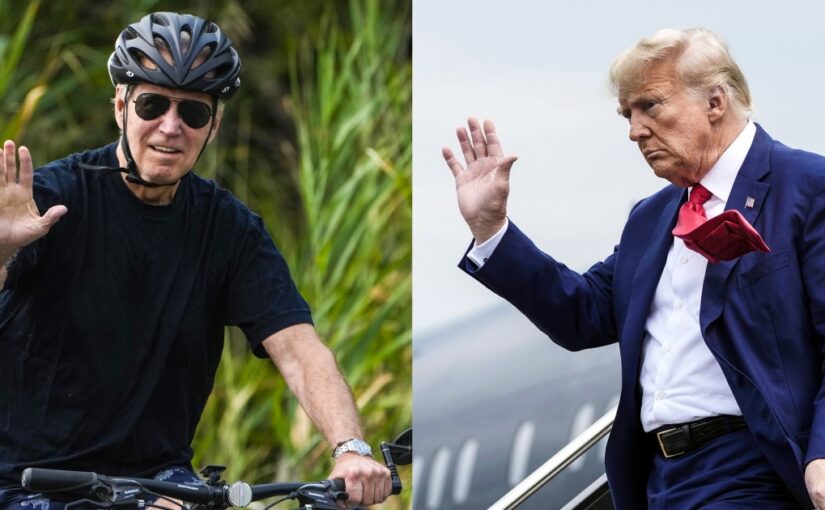 As Trump went to court, Biden went for a bike ride
