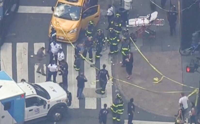 Driver plows into pedestrians on busy New York City sidewalk while fleeing police, injuring 10