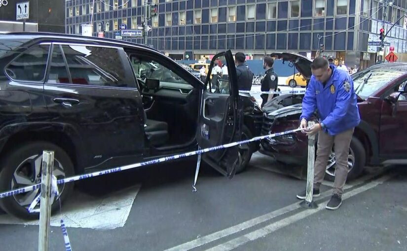 Stolen car hits 10 people and other vehicles in Manhattan as driver tries to flee, police say